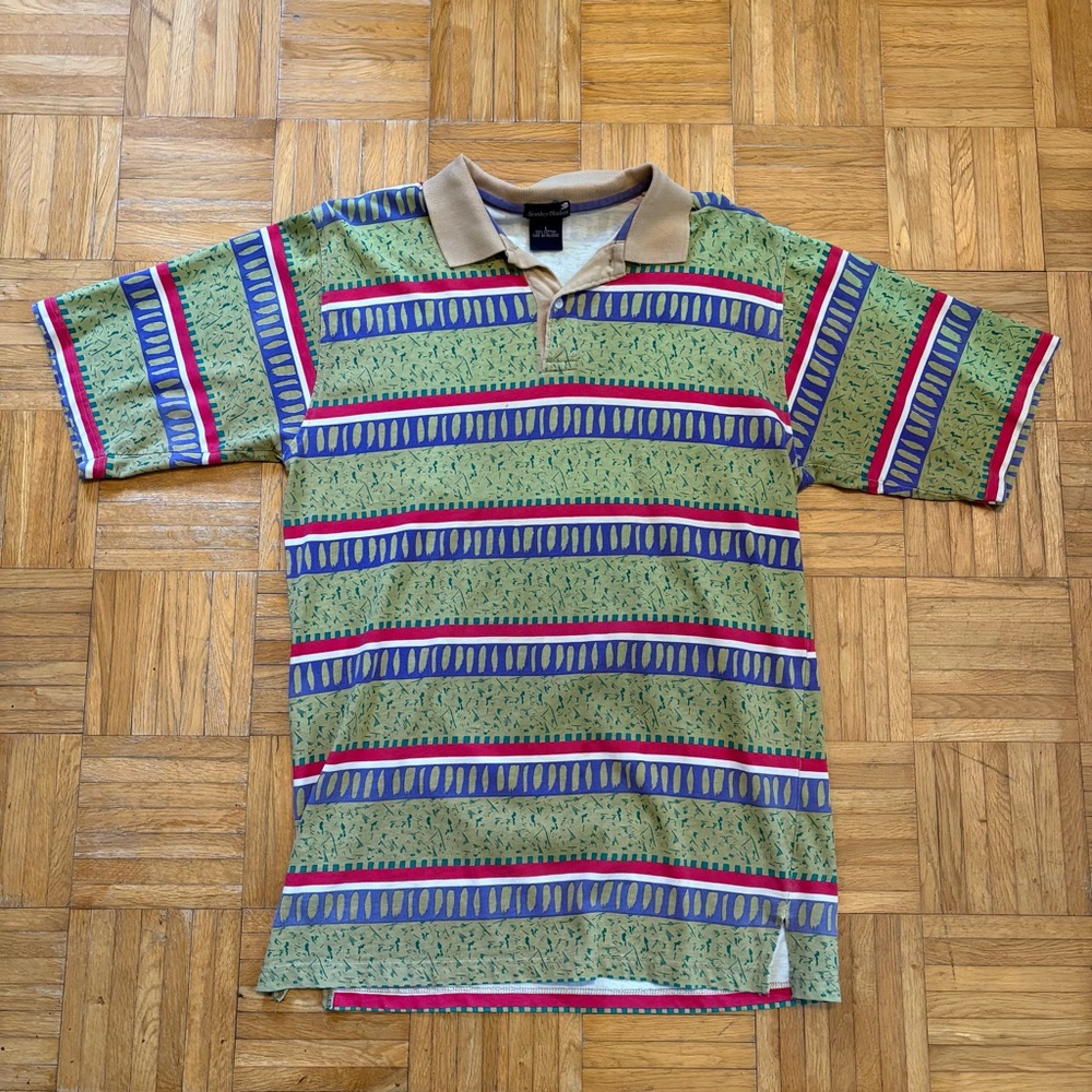Vintage Stanley Blacker Southwest Aztec Polo